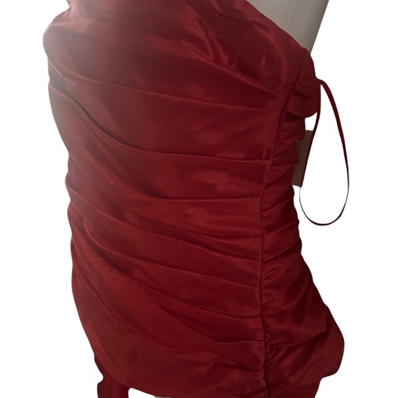 NWT Hutch Anthropologie ruched taffeta bow bustier size 12 - Picture 5 of 7